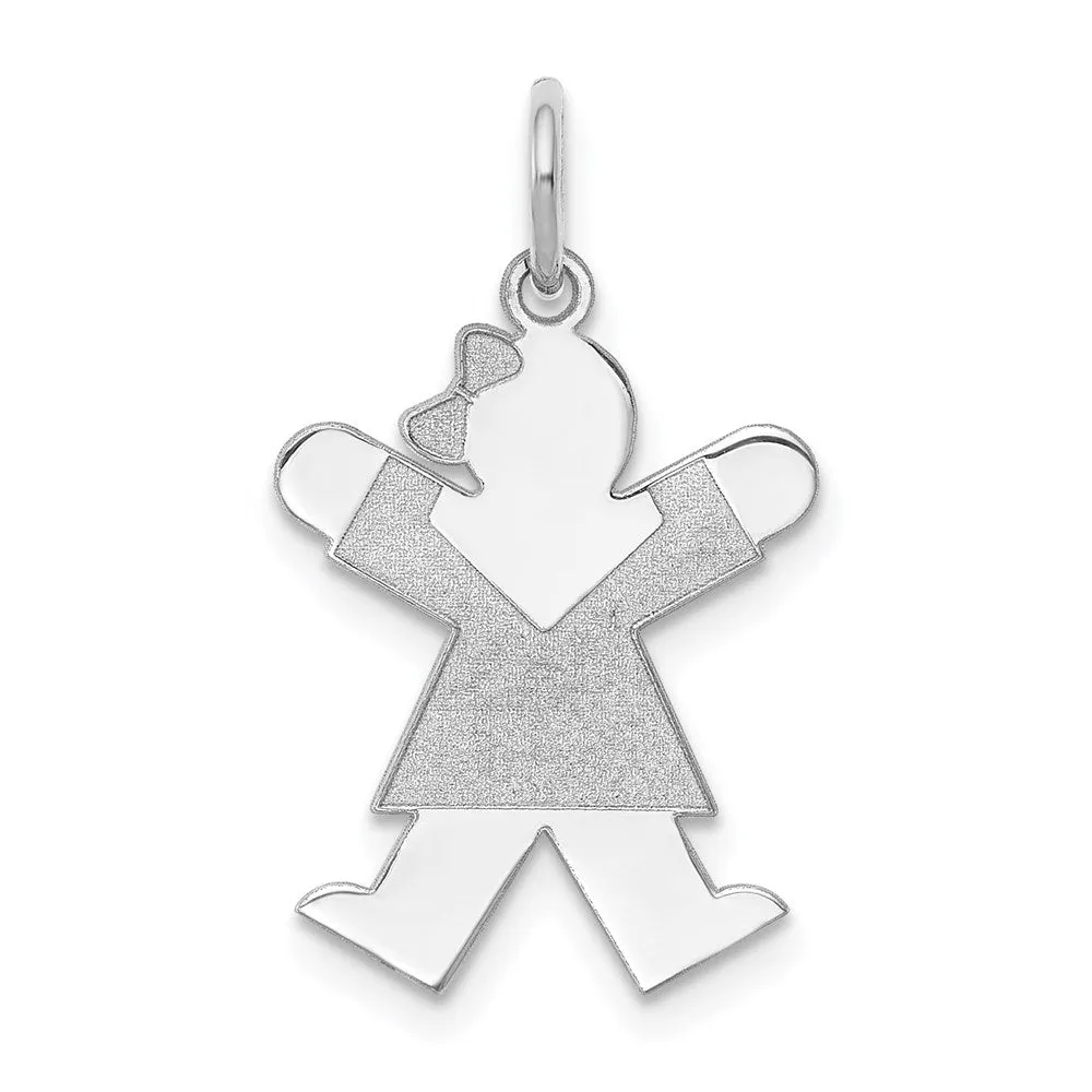14k White Gold Kid Charm