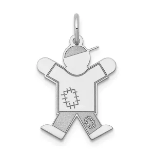 14k White Gold Kid Charm