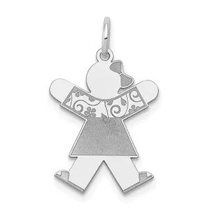 14k White Gold Kid Charm