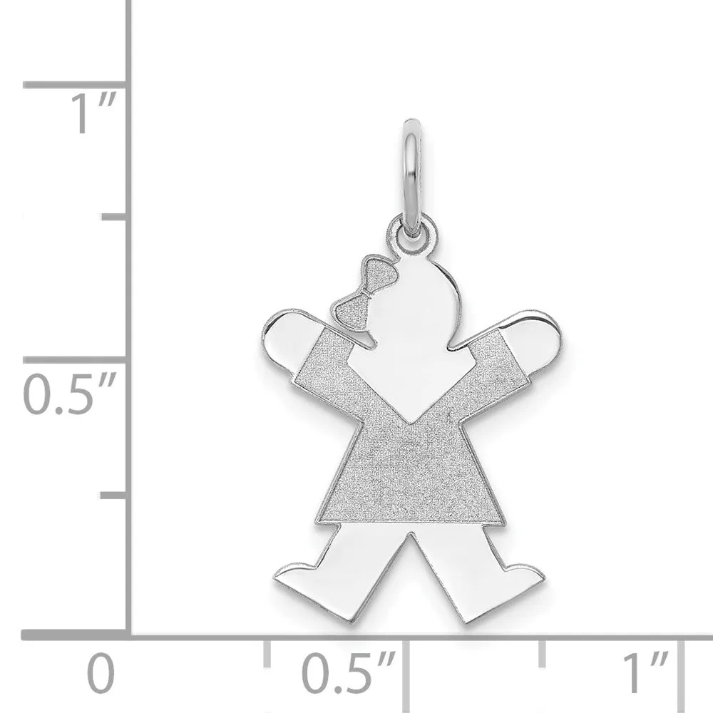 14k White Gold Kid Charm
