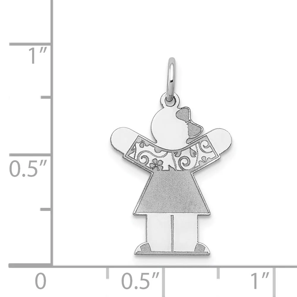 14k White Gold Kid Charm