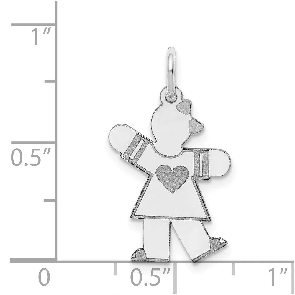 14k White Gold Kid Charm