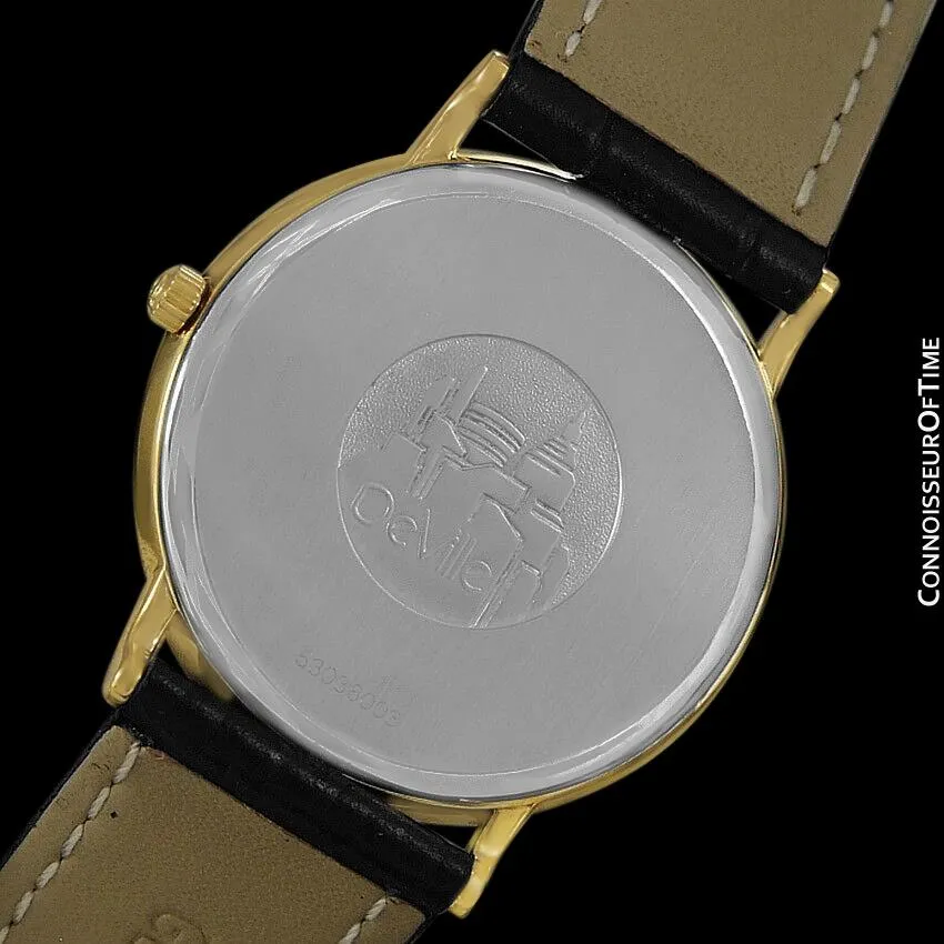 1991 Omega De Ville Mens Midsize Ultra Thin Watch - 18K Gold Plated and Stainless Steel