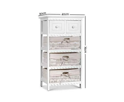 3 Basket Storage Drawers - White