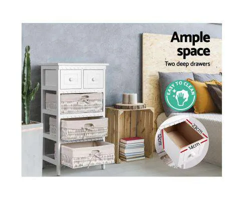 3 Basket Storage Drawers - White