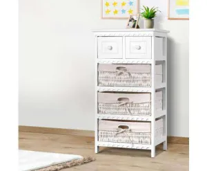 3 Basket Storage Drawers - White