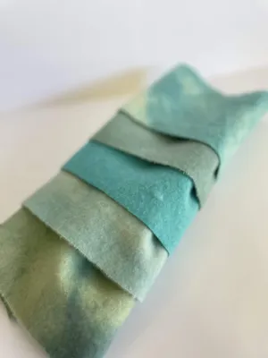 $3 Hand-Dyed Wool Swatch - Shades of Aqua