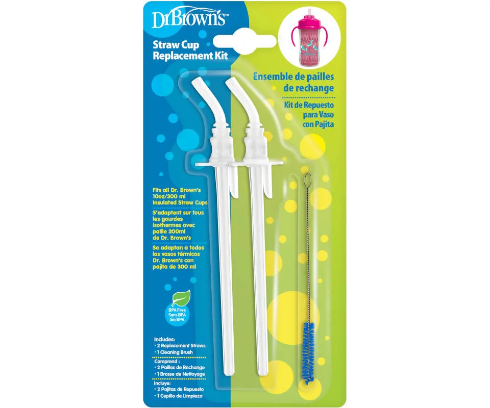 [4 Pack ] Dr. Brown's Insulated Straw Cup Replacement Kit, 2-Pack