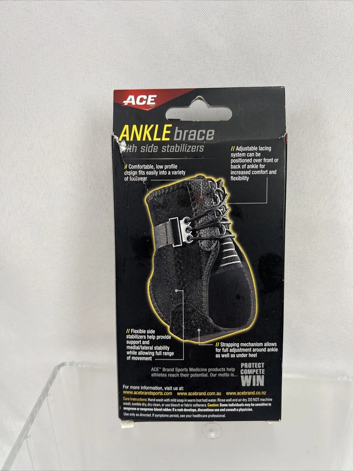 ACE 3M Adjustable Ankle Brace With Side Stabilizers 901007 Moderate Support