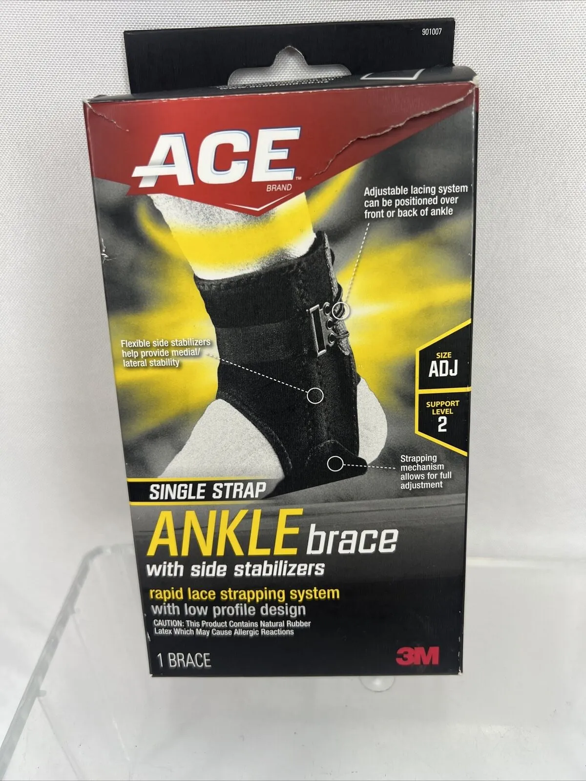 ACE 3M Adjustable Ankle Brace With Side Stabilizers 901007 Moderate Support
