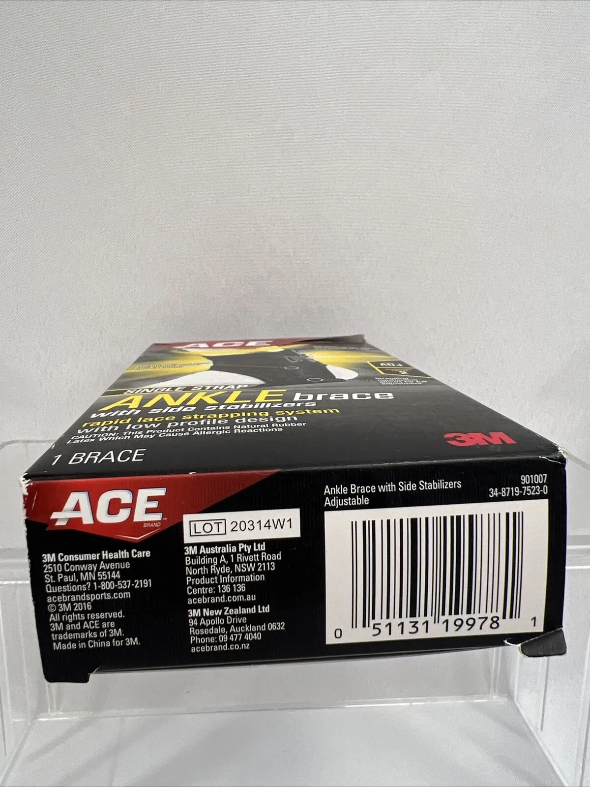 ACE 3M Adjustable Ankle Brace With Side Stabilizers 901007 Moderate Support