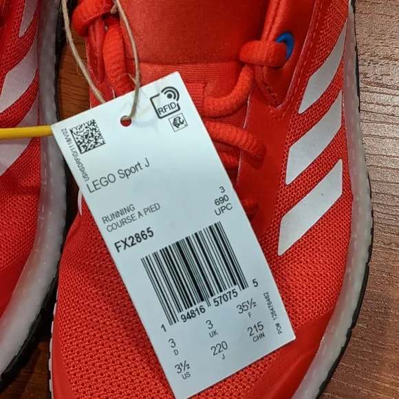 Adidas Sport Big Kid x LEGO 'Red' (size us 3.5y &amp; 6y)
