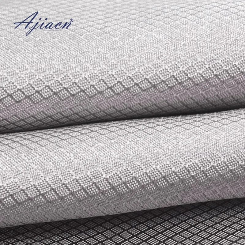 Ajiacn anti-electromagnetic radiation 100% silver fiber plaid cloth 5g communication EMF shielding clothing silver fiber cloth