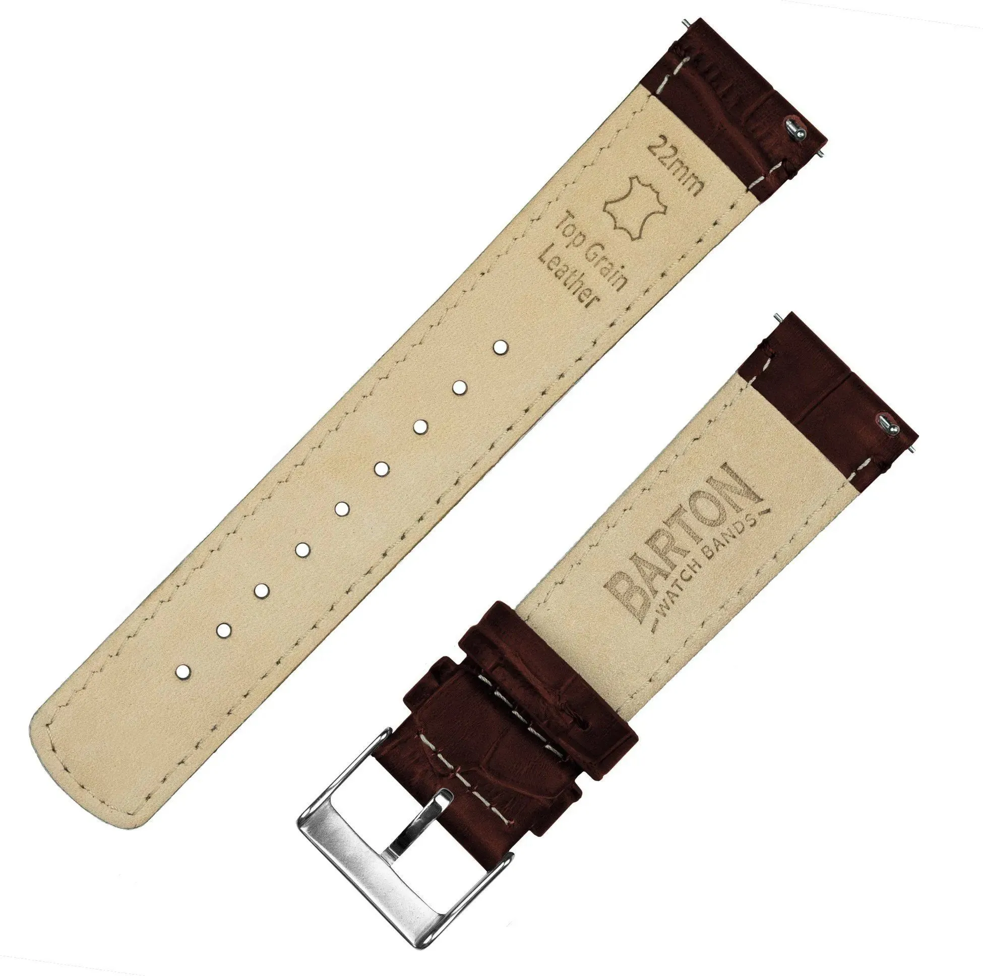 Amazfit Bip Coffee Brown Alligator Grain Leather Watch Band