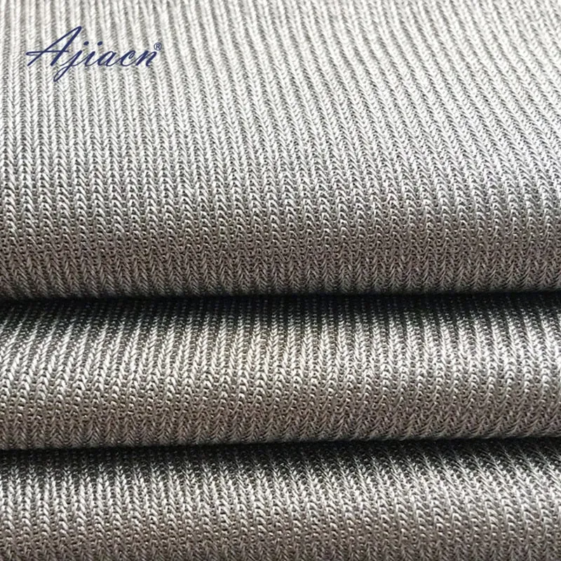 Anti-electromagnetic radiation knitted 100% silver fiber fabric 5g communication EMF shielding clothing silver fiber cloth