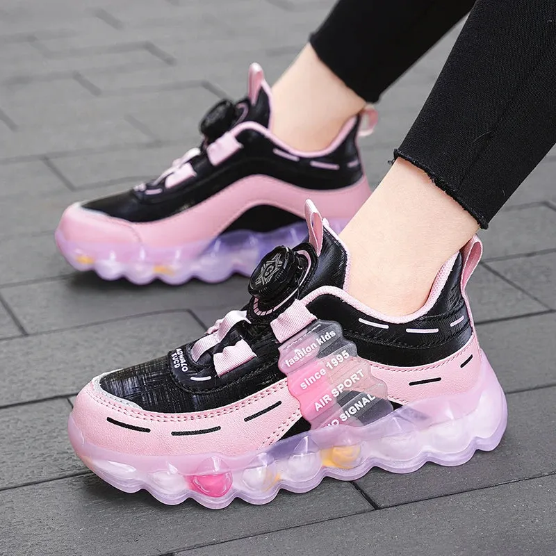 Anti-Skid Leather Kids Sneakers for Active Fun