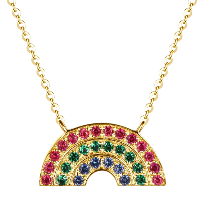 Atelier All Day 14K Gold #RAINBOWHUNT Pendant with Rainbow CZs, benefitting No Kid Hungry
