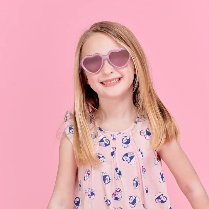 Babiator Non-Polarized Mirrored Heart Sunglasses - Sparkle Squad( Limited Edition )