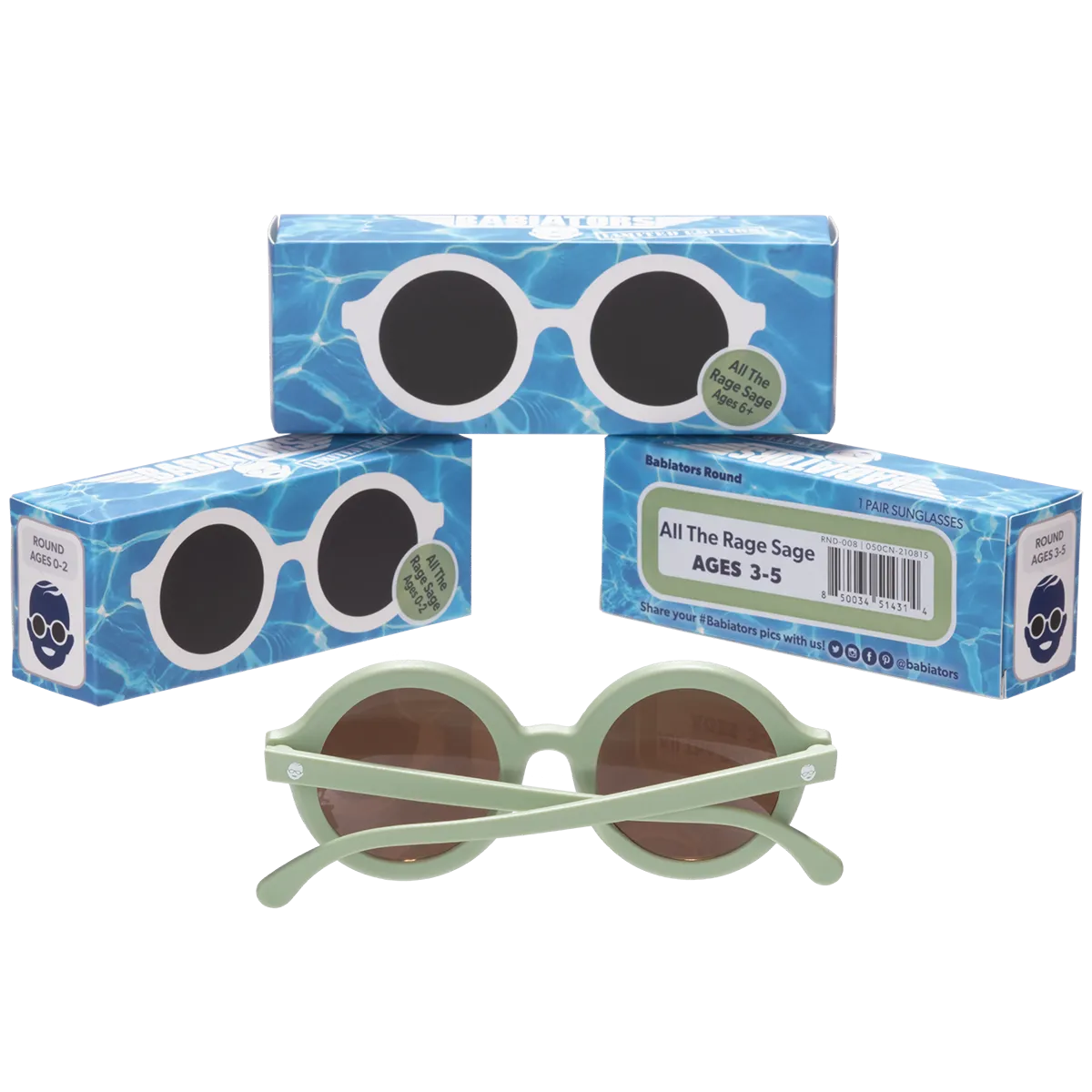 Babiators - Euro Round - All The Rage Sage with Amber Lens