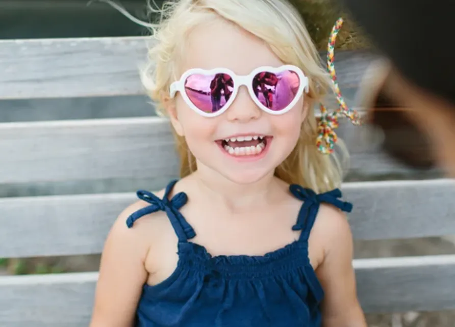 Babiators Sweethearts Sunglasses - White w/ Pink Mirror Lens