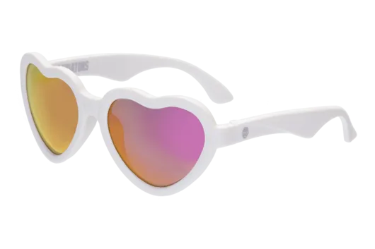 Babiators Sweethearts Sunglasses - White w/ Pink Mirror Lens