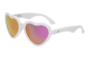 Babiators Sweethearts Sunglasses - White w/ Pink Mirror Lens