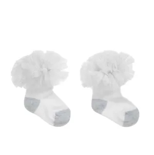 Beau Kid Silver and White Tutu Socks