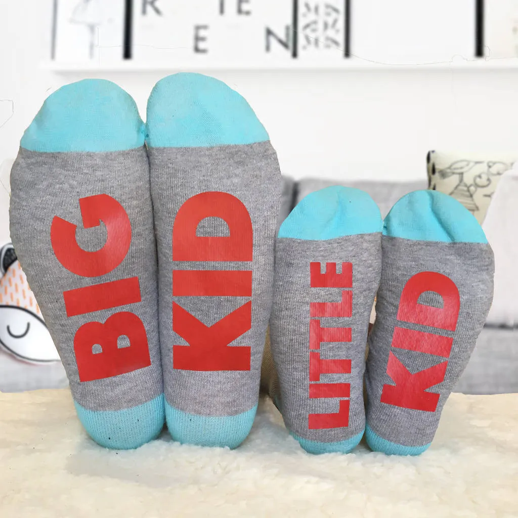 Big Kid / Little Kid matching socks for parents and children