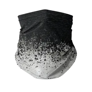 Black Paint Spots White Neck Gaiter/Face Mask