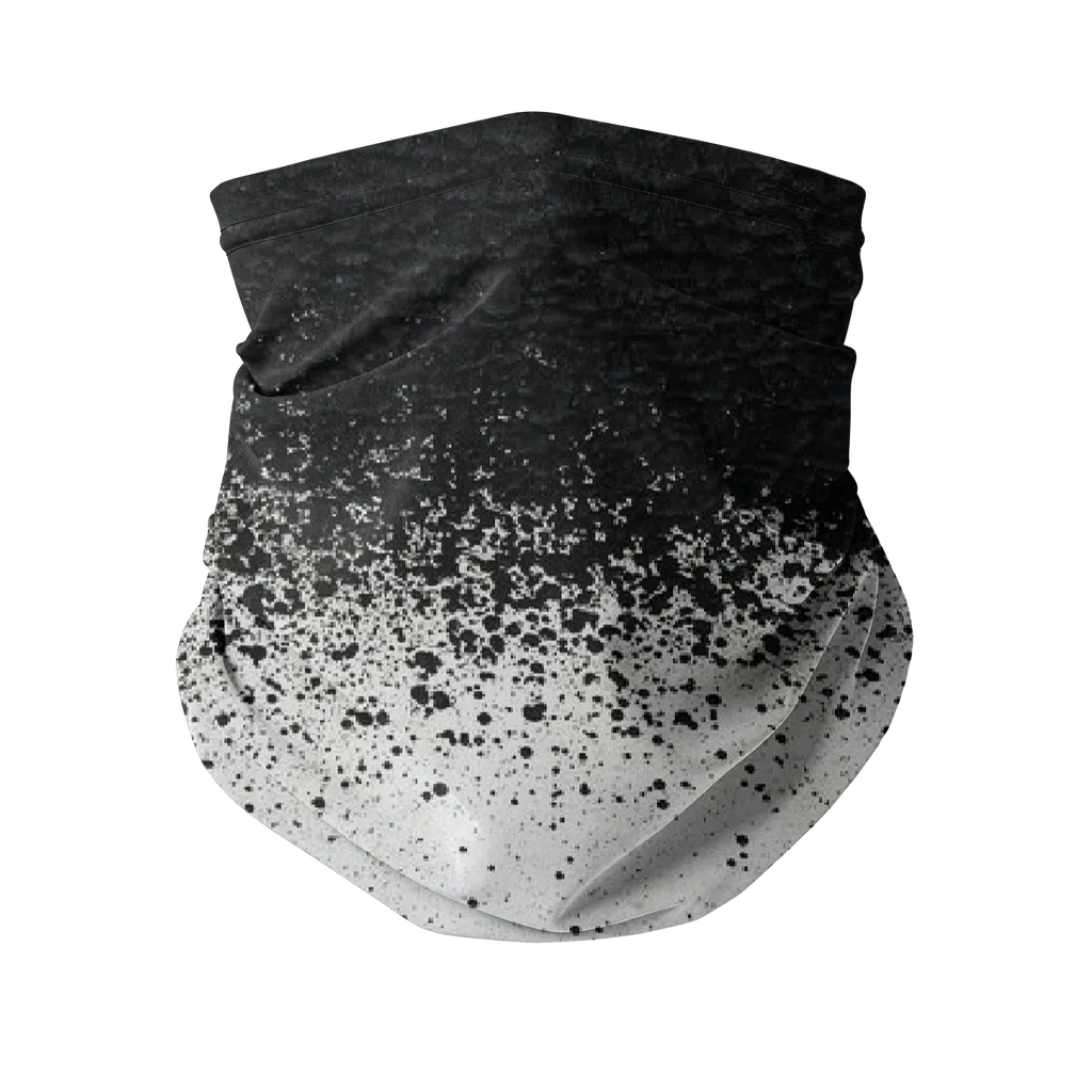 Black Paint Spots White Neck Gaiter/Face Mask