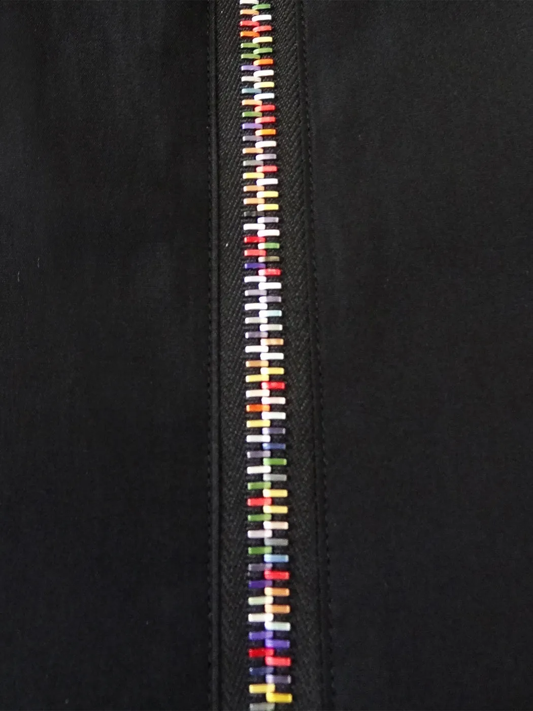 Black Zipper Shirt with Mandarin Collar