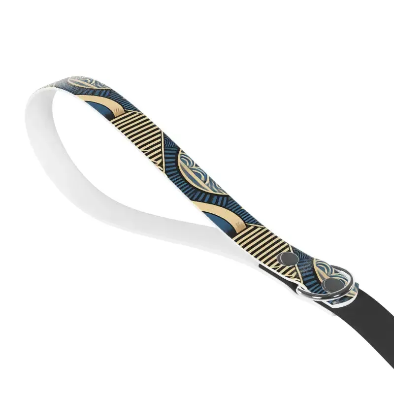 Blue Wavy Print Dog Leash with Ergonomic Handle