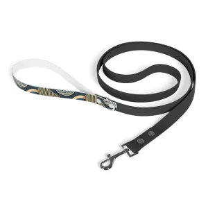 Blue Wavy Print Dog Leash with Ergonomic Handle