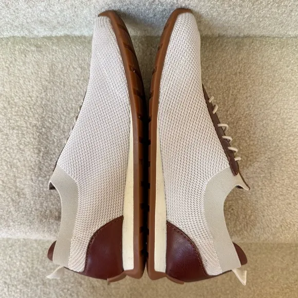 Born Barrett White Bourbon Knit Combo Men’s Shoe Sneaker Size 9.5