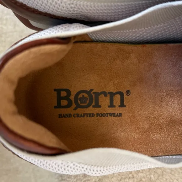 Born Barrett White Bourbon Knit Combo Men’s Shoe Sneaker Size 9.5