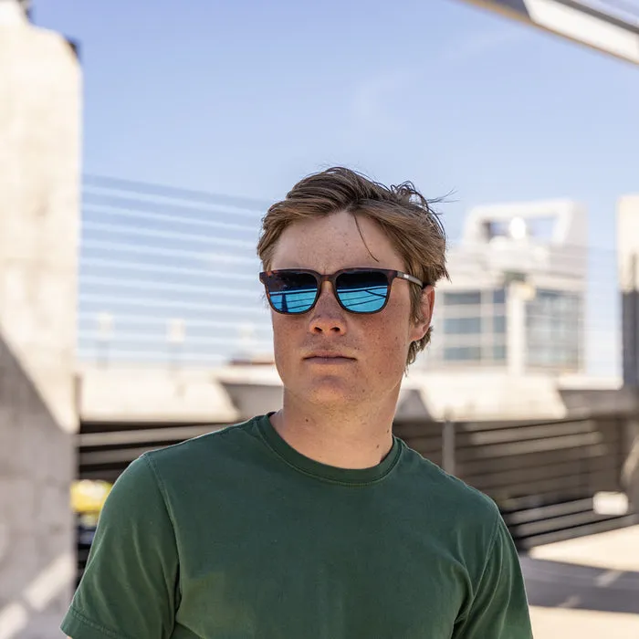 Boundary - Matte Tortoise   Polarized Blue Mirror