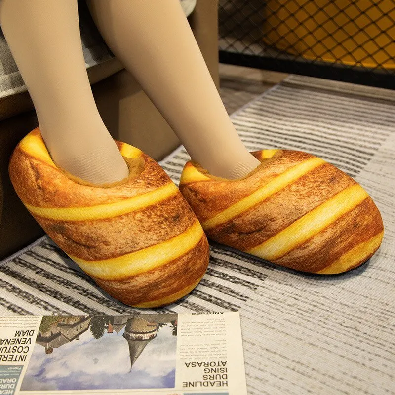 Bread Design Winter Slippers for Adults