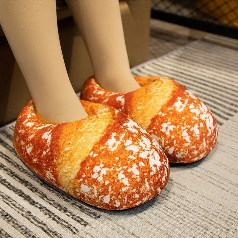 Bread Design Winter Slippers for Adults