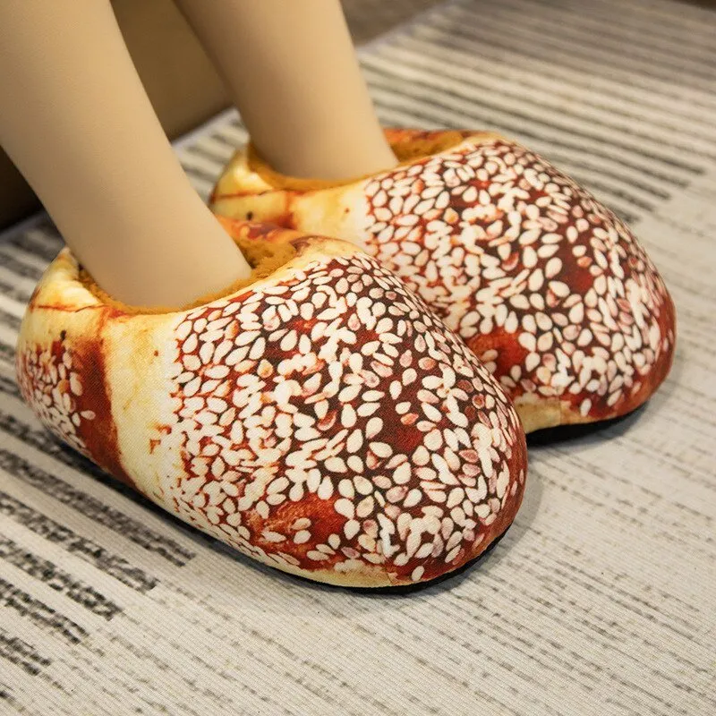 Bread Design Winter Slippers for Adults