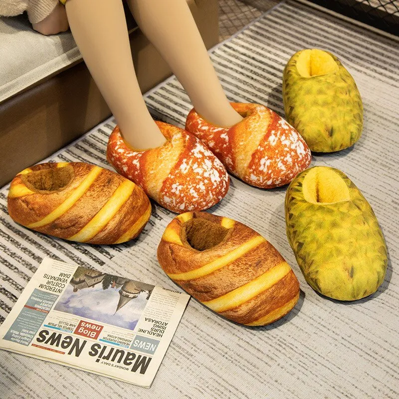 Bread Design Winter Slippers for Adults
