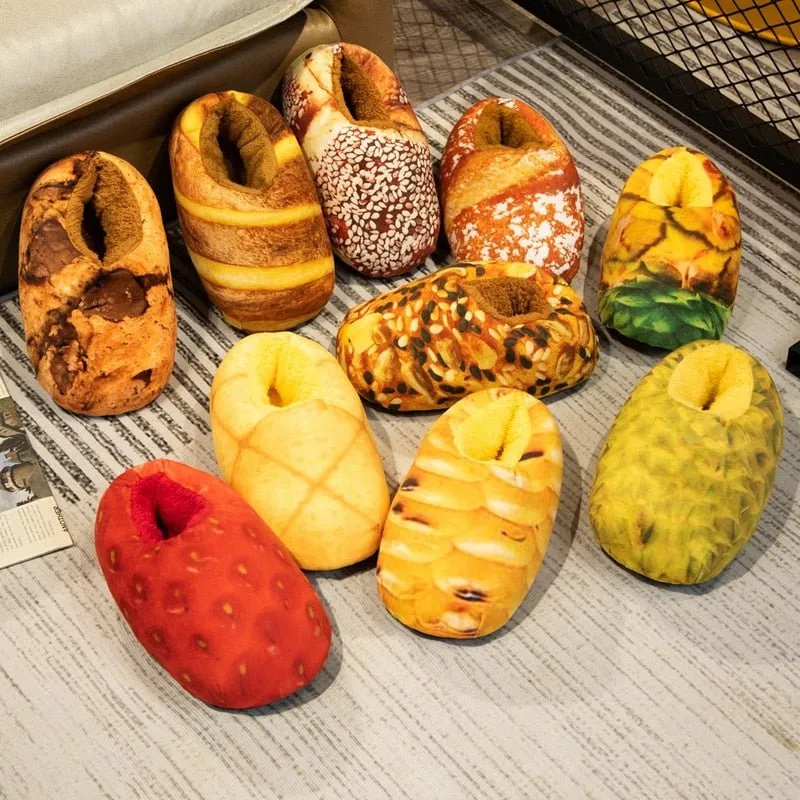Bread Design Winter Slippers for Adults