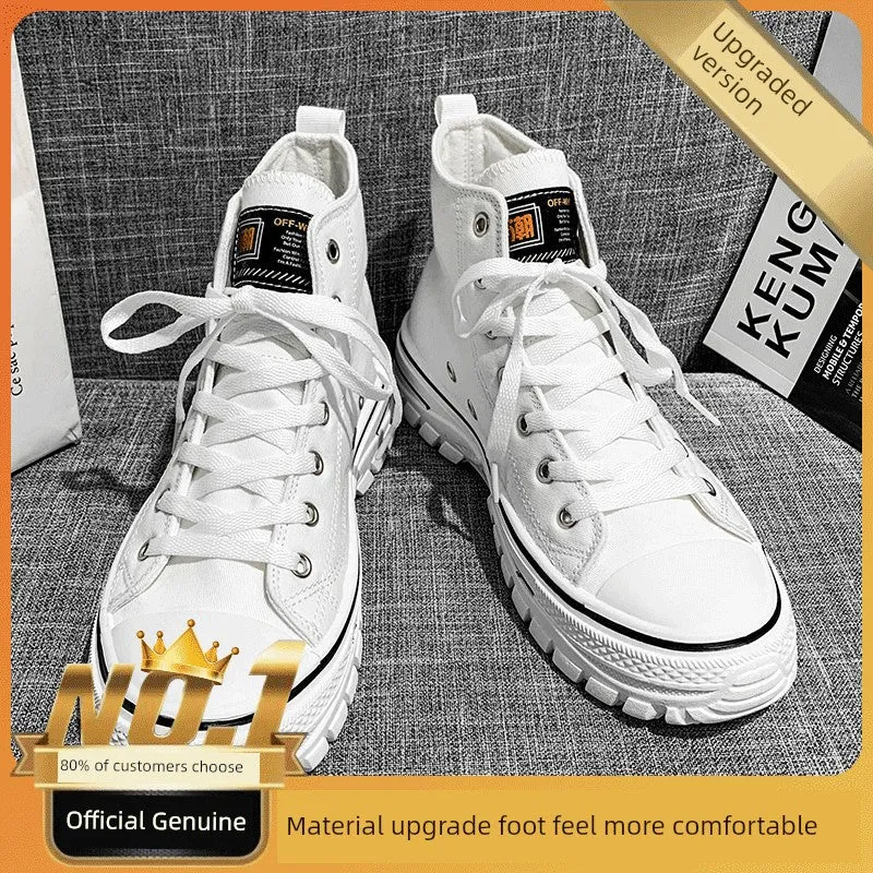 Canvas Summer Heightening Student Leisure Black Men's Shoes