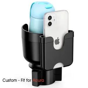 Car Cup Holder 2-in-1, Custom-Fit For Car, Car Cup Holder Expander Adapter with Adjustable Base, Car Cup Holder Expander Organizer with Phone Holder WAAC233