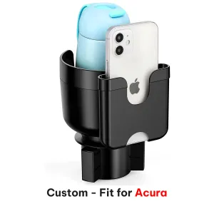 Car Cup Holder 2-in-1, Custom fit for car, Car Cup Holder Expander Adapter with Adjustable Base, Car Cup Holder Expander Organizer with Phone Holder