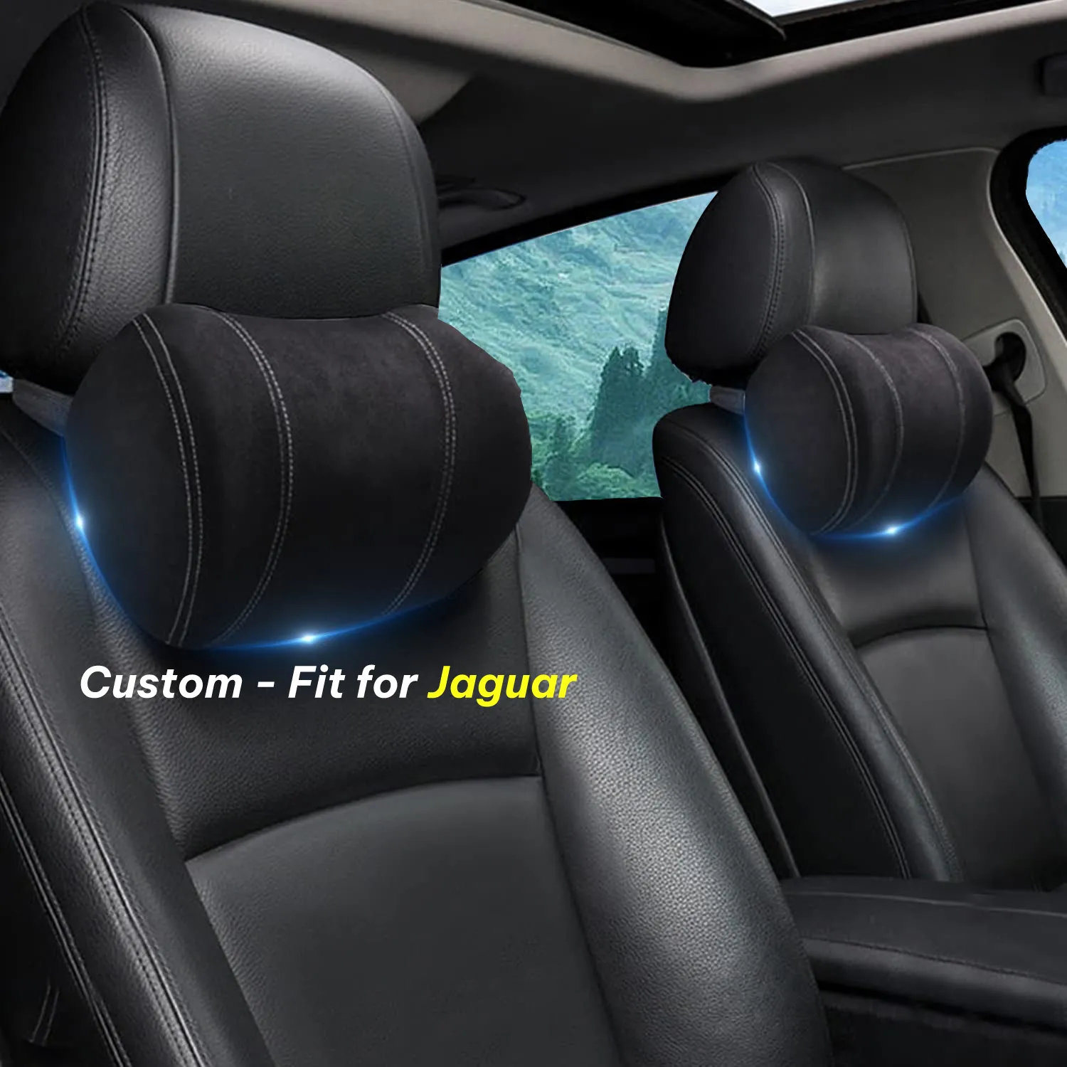 Car Headrest (2 PCS), Custom-Fit For Car, Update Version Premium Memory Foam Car Neck Pillow WAJG227