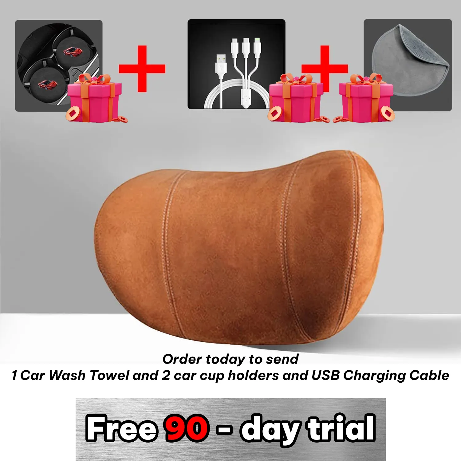 Car Headrest (2 PCS), Custom-Fit For Car, Update Version Premium Memory Foam Car Neck Pillow WAJG227