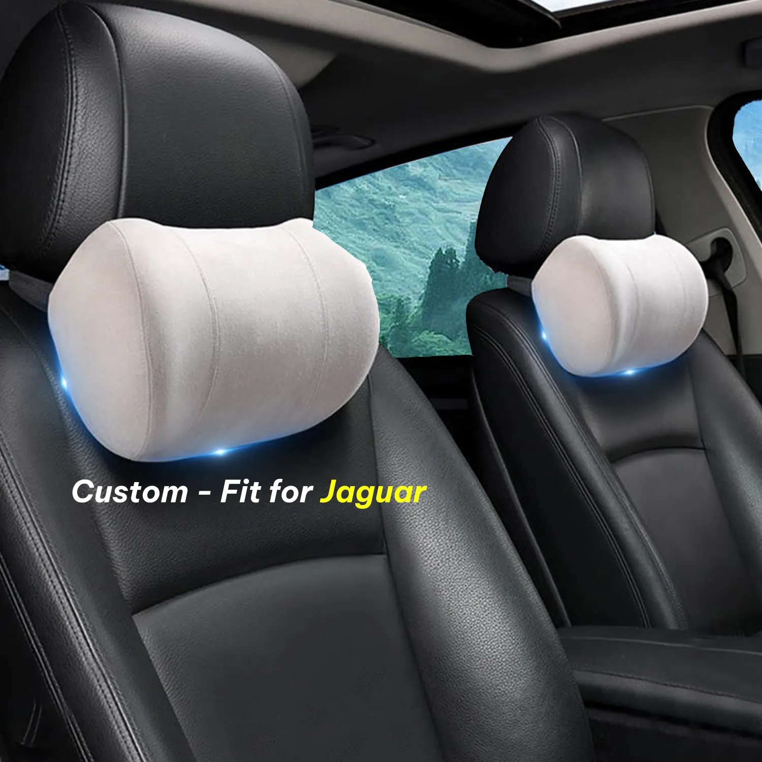 Car Headrest (2 PCS), Custom-Fit For Car, Update Version Premium Memory Foam Car Neck Pillow WAJG227