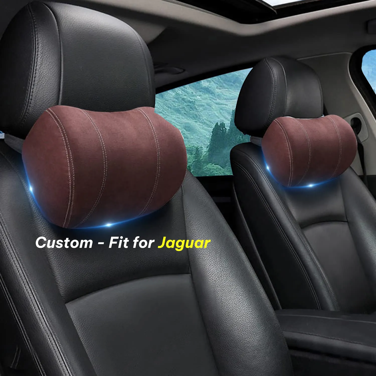 Car Headrest (2 PCS), Custom-Fit For Car, Update Version Premium Memory Foam Car Neck Pillow WAJG227