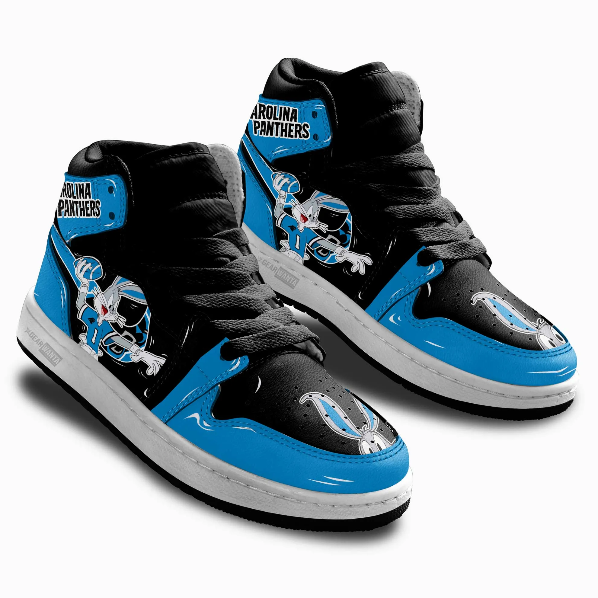 Carolina Panthers Kid J1s Sneakers Custom