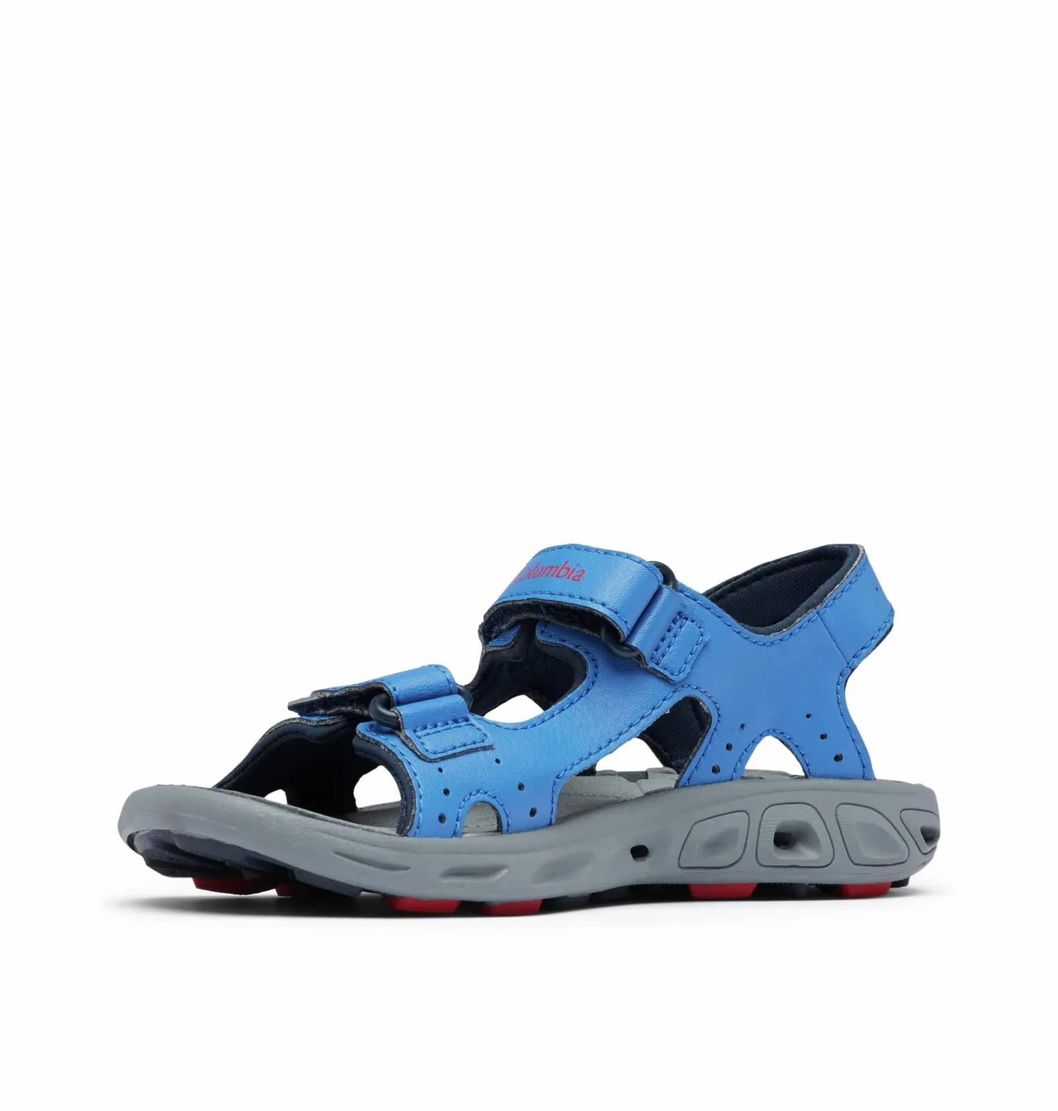 Columbia Youth Techsun Vent Sport Sandal, Stormy Blue/Mountain Red, 6